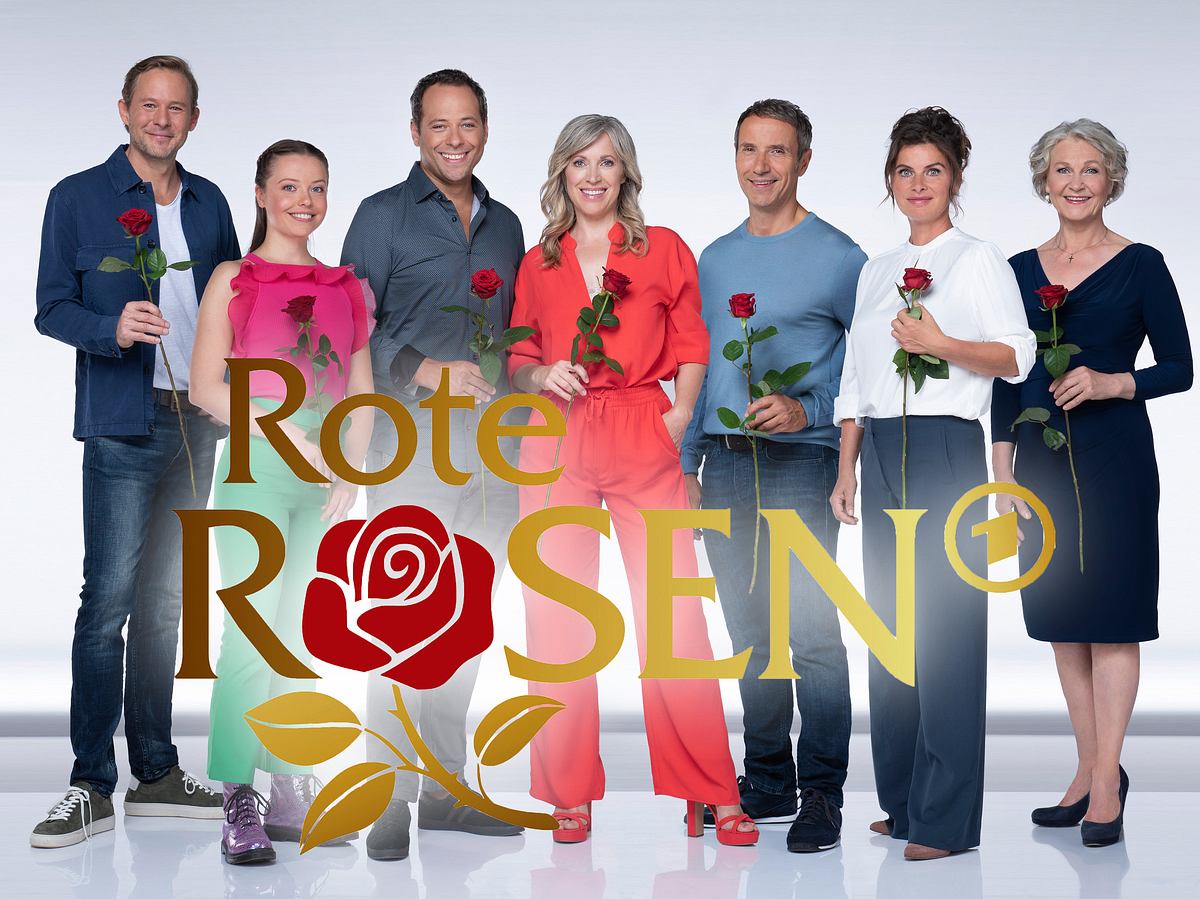 Rote Rosen Logo mit den neuen Schauspieler*innen der 19. Staffel