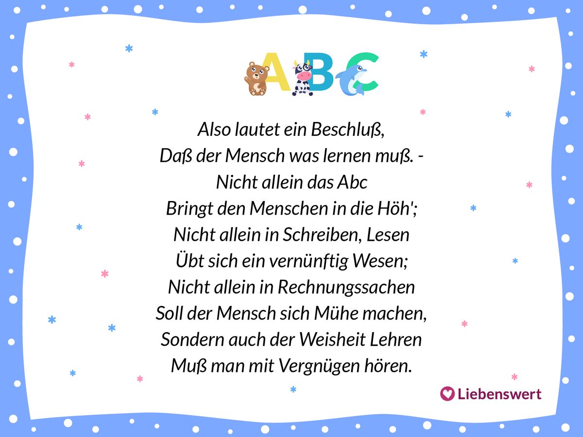 Ein Klassiker von Wilhelm Busch: Also lautet ein Beschluss, dass der Mensch was lernen muss (...)