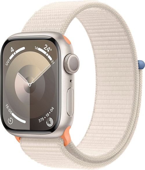 Apple Watch Series 9 GPS Aluminium 41mm Smartwatch (4,1 cm/1,69 Zoll, Watch OS 10), Sport Loop