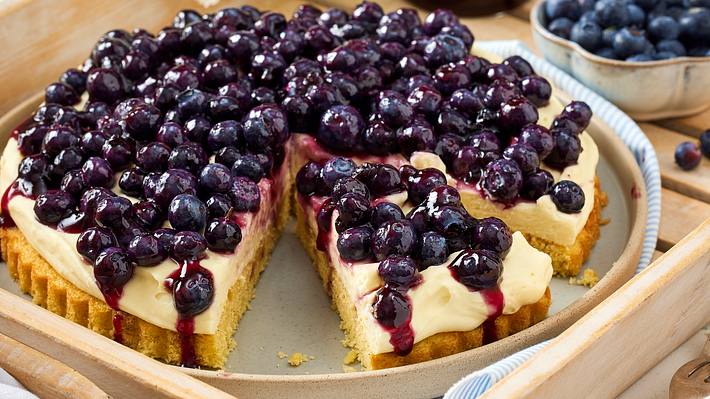 Frisch gebackene Blaubeertarte. - Foto: House of Food