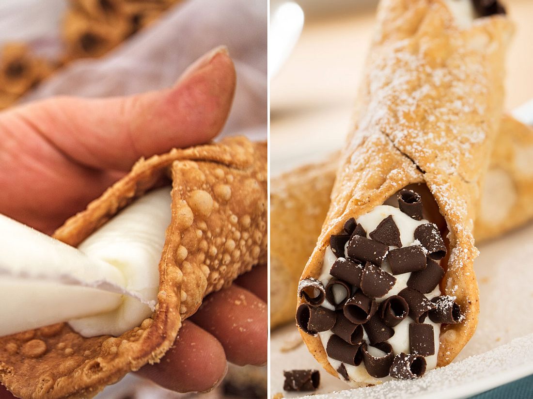 Der sizilianische Gebäckklassiker lässt sich am besten mithilfe einer
Spritztülle füllen. Cannoli