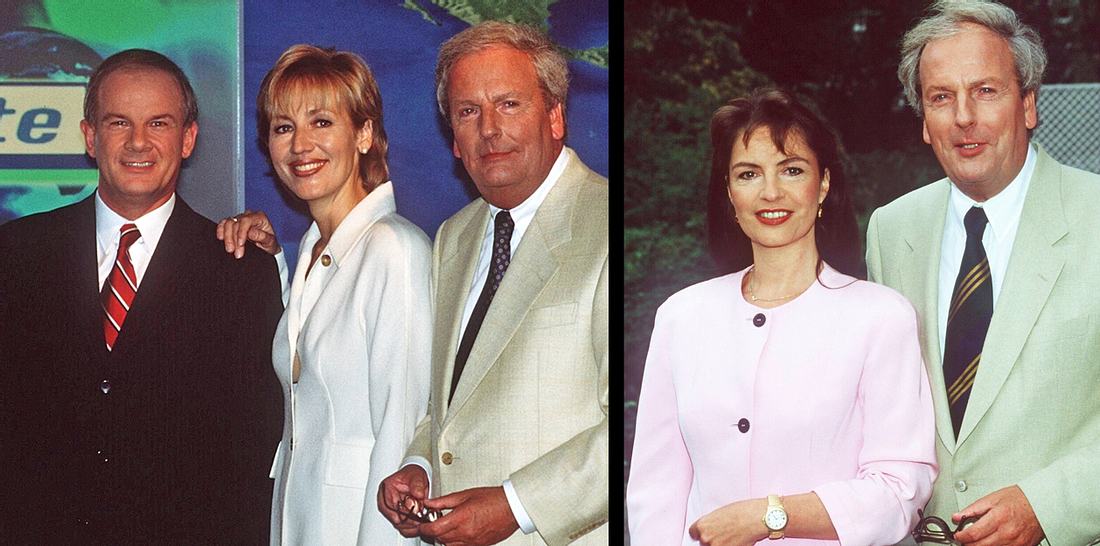 Peter Hahne (links) und Petra Gerster (2. v. l.) sowie Brigitte Bastgen (2. v. r.) an der Seite von Claus Seibel. Peter Hahne (links) und Petra Gerster (2. v. l.) sowie Brigitte Bastgen (2. v. r.) an der Seite von Claus Seibel.