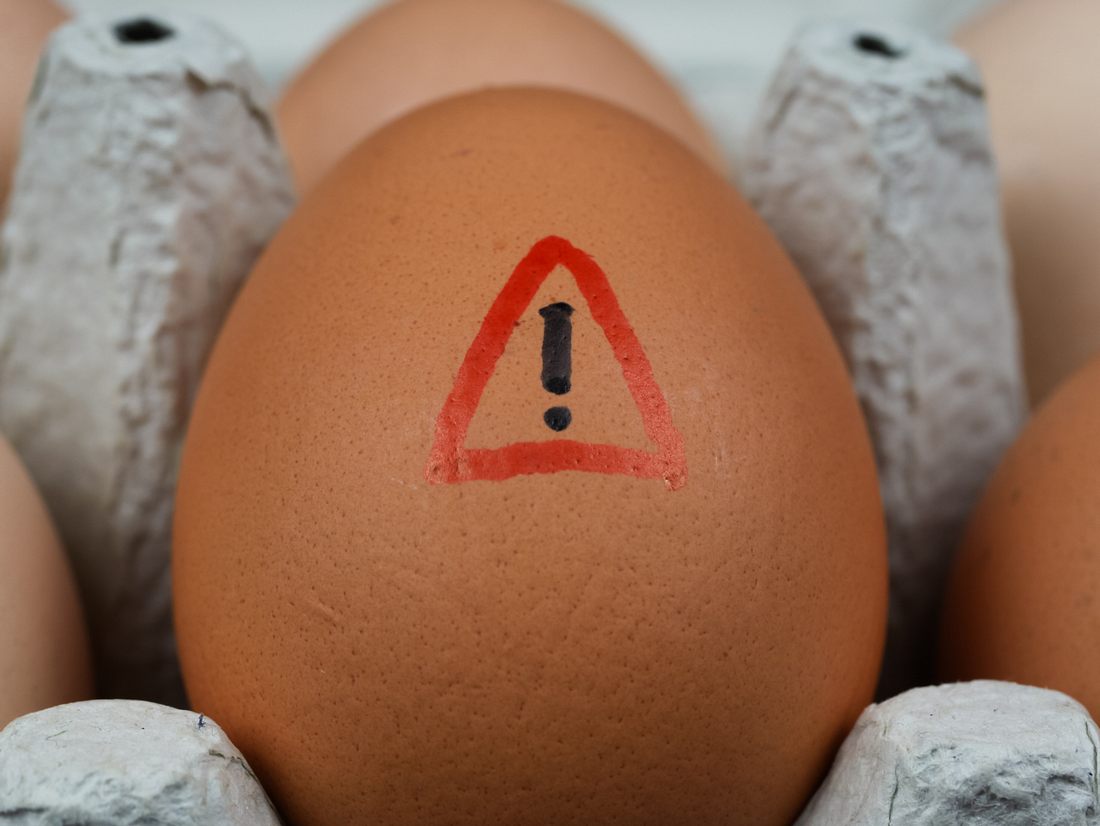 Eier können allergische Reaktionen hervorrufen. 