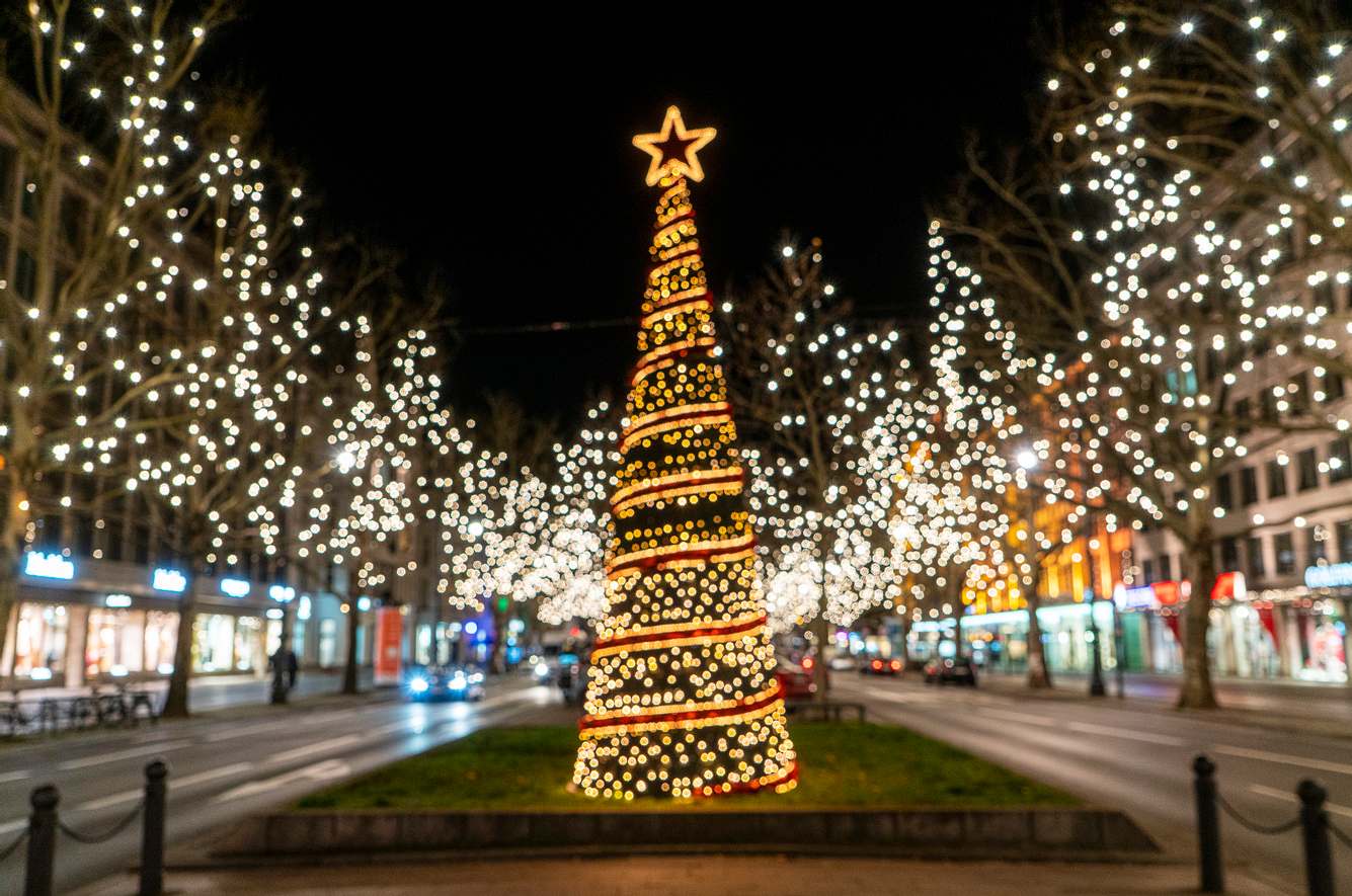 Weihnachtsbeleuchtung in Berlin. 