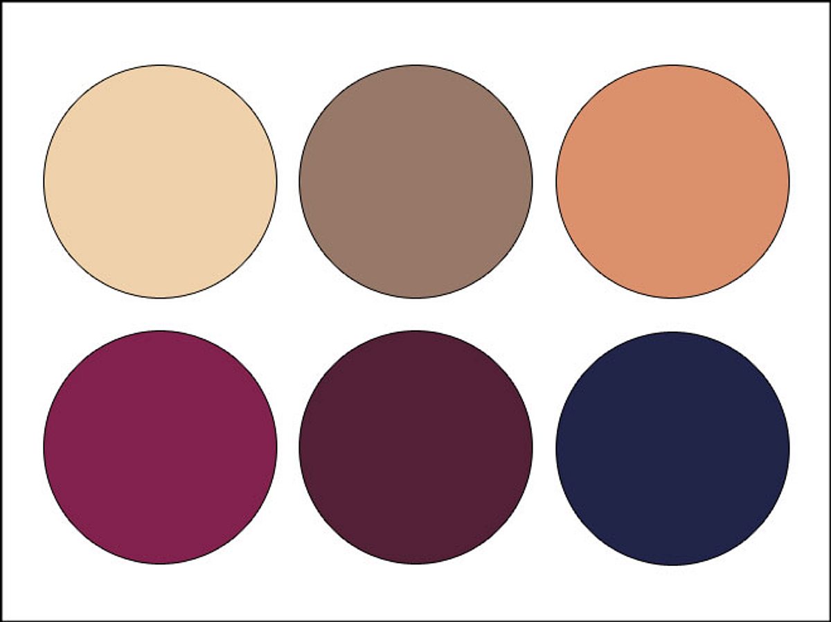 Mit verschiedenen Lila- und Brauntönen lassen sich schöne Farbkombinationen herstellen.