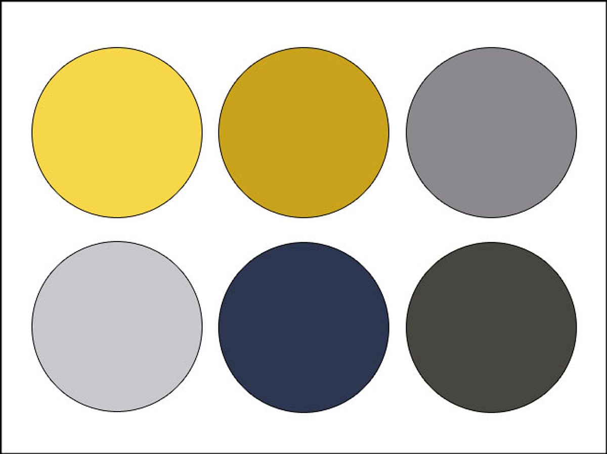 Mit Grau- und Senftönen lassen sich tolle Farbkombinationen herstellen.