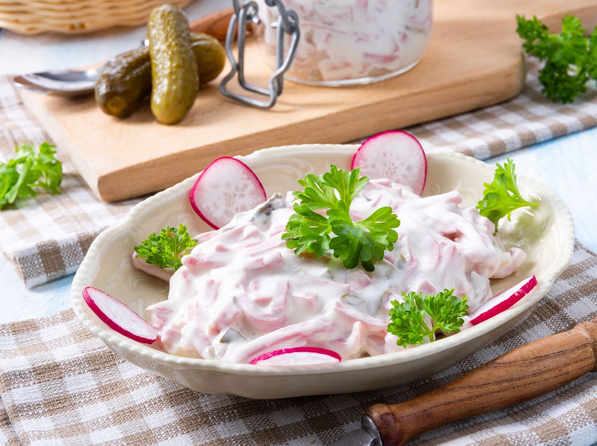 Fleischsalat selber machen: Das Rezept.