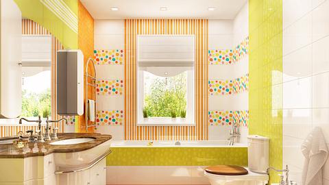 Ein Badezimmer mit überklebten Fliesen. - Foto: iStock/ sl-f