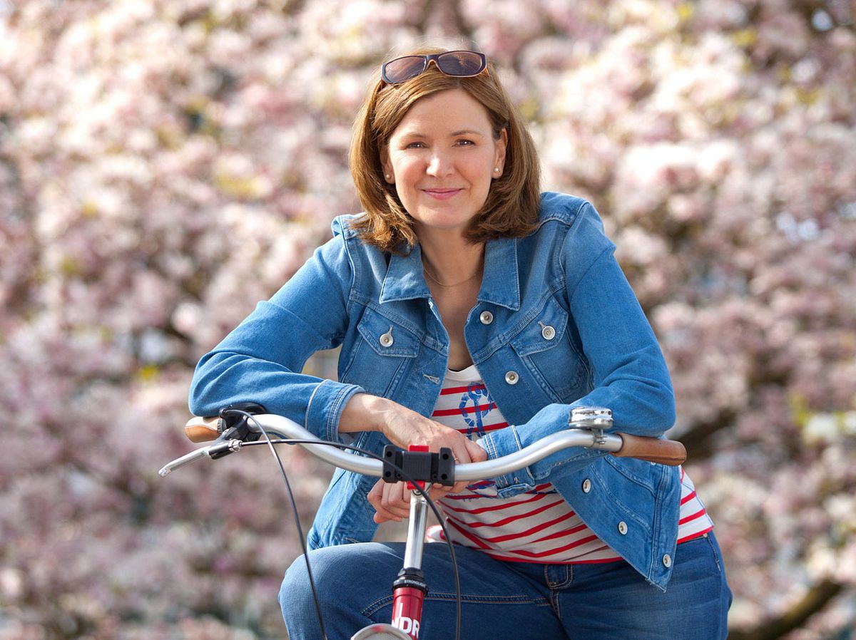 Heike Götz ist für 'Landpartie' stets auf ihrem Fahrrad unterwegs.