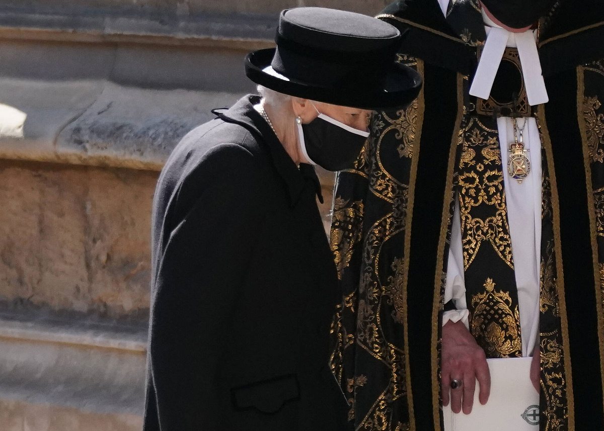 Queen Elizabeth II. auf der Beerdigung von Prinz Philip