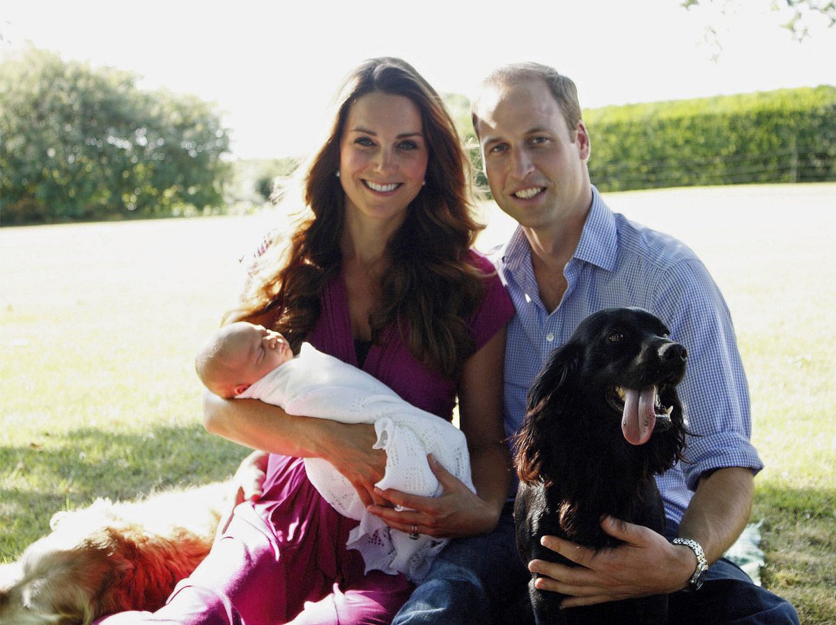 Prinz William, Herzogin Kate, Prinz George und Cocker Spaniel Lupo