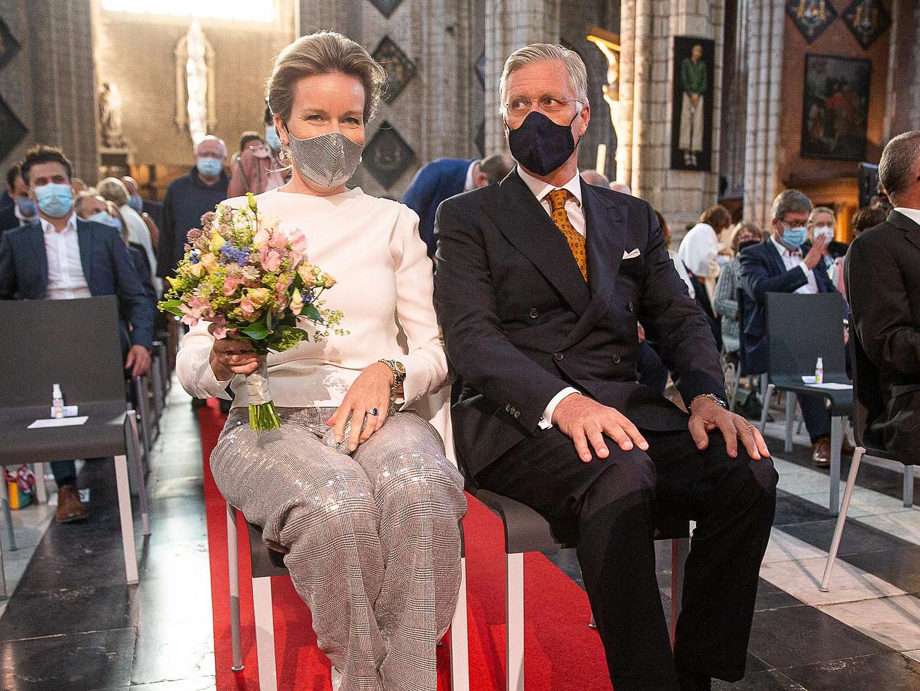 Königin Mathilde und König Philippe im September 2020. Königin Mathilde und König Philippe im September 2020.