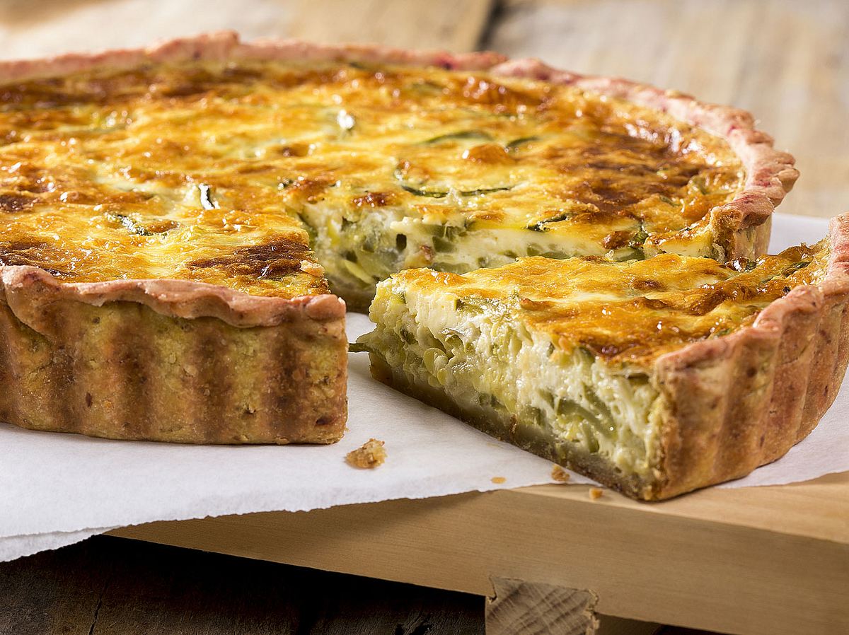 Das Rezept für deftige Lauchquiche.