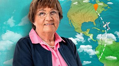 Seniorin Ruth möchte sich durch Mit 80 Jahren um die Welt einen Herzenswunsch erfüllen. - Foto: ZDF / Svea Pietschmann / Alpenblick / KNSK