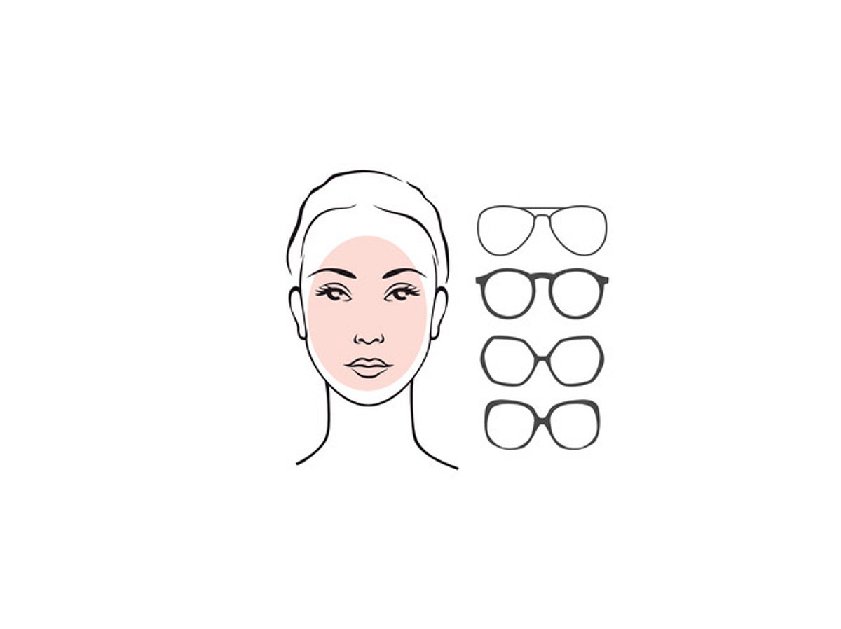 Ein ovales Gesicht kann jede Brillenform tragen. 
