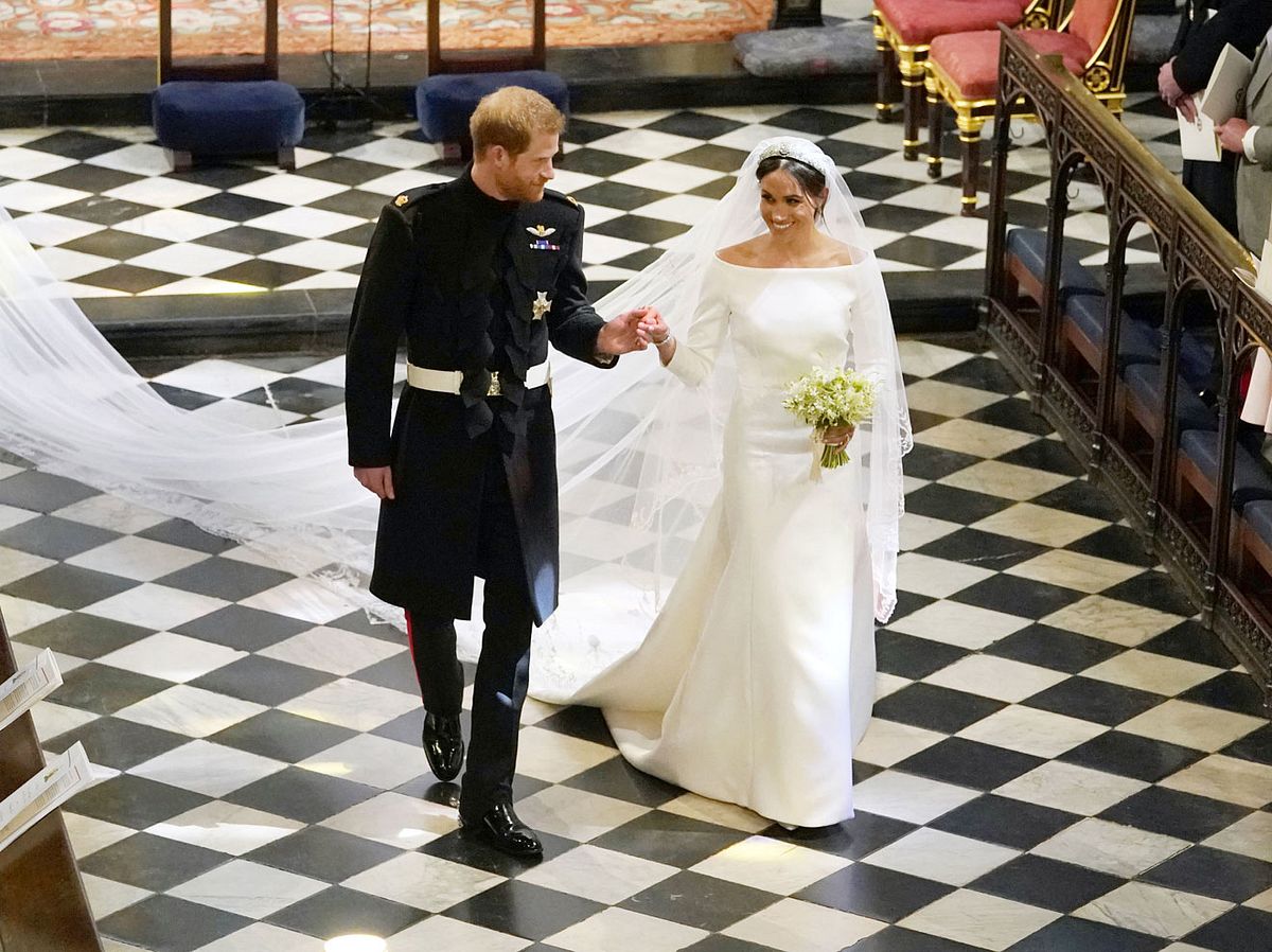 Prinz Harry und Meghan Markle nach ihrer Trauung.