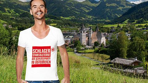 Florian Silbereisen moderiert Schlager, Stars & Sterne - Die Schlossparty in Österreich. - Foto: ARD/Jürgens TV/Beckmann/Montage: Vicky Rass