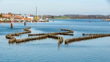 Schlei mit Hering Wehr vor dem Hafen von Kappeln. - Foto: ingwio / iStock