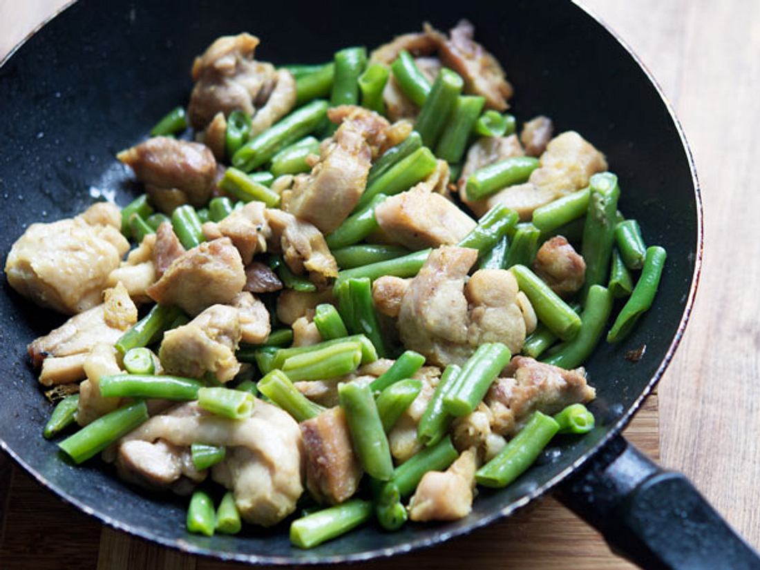 Schnelle Rezepte: Kasseler-Bohnen-Pfanne. Schnelle Rezepte: Kasseler-Bohnen-Pfanne.