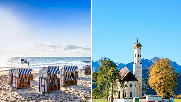 Nordsee und Allgäu sind beliebte Reiseziele.  - Foto: PK-Photos / mije_shots / iStock