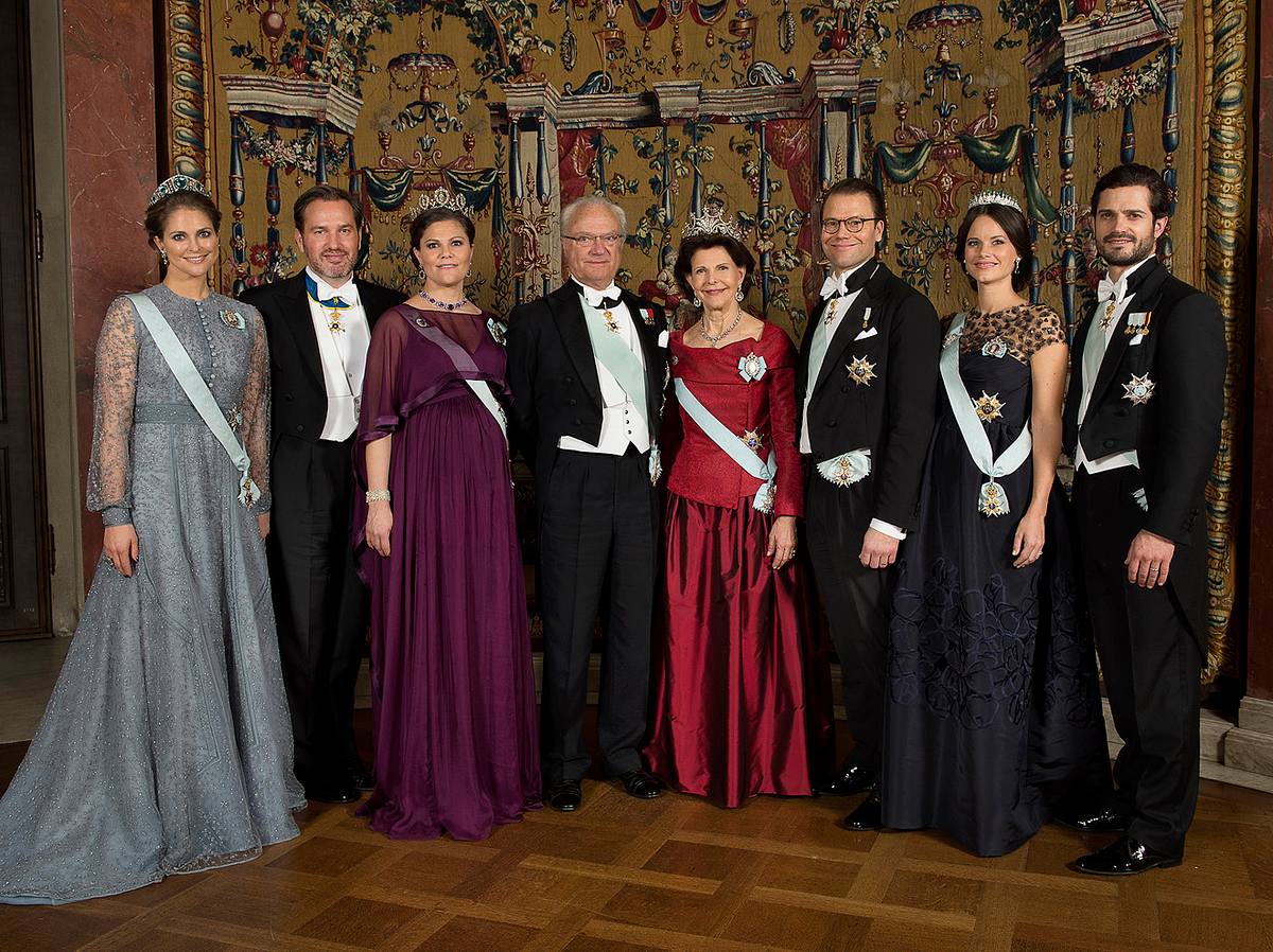Die schwedische Königsfamilie im Jahre 2015. 